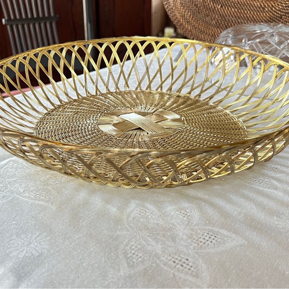 MCM Woven Gold Basket